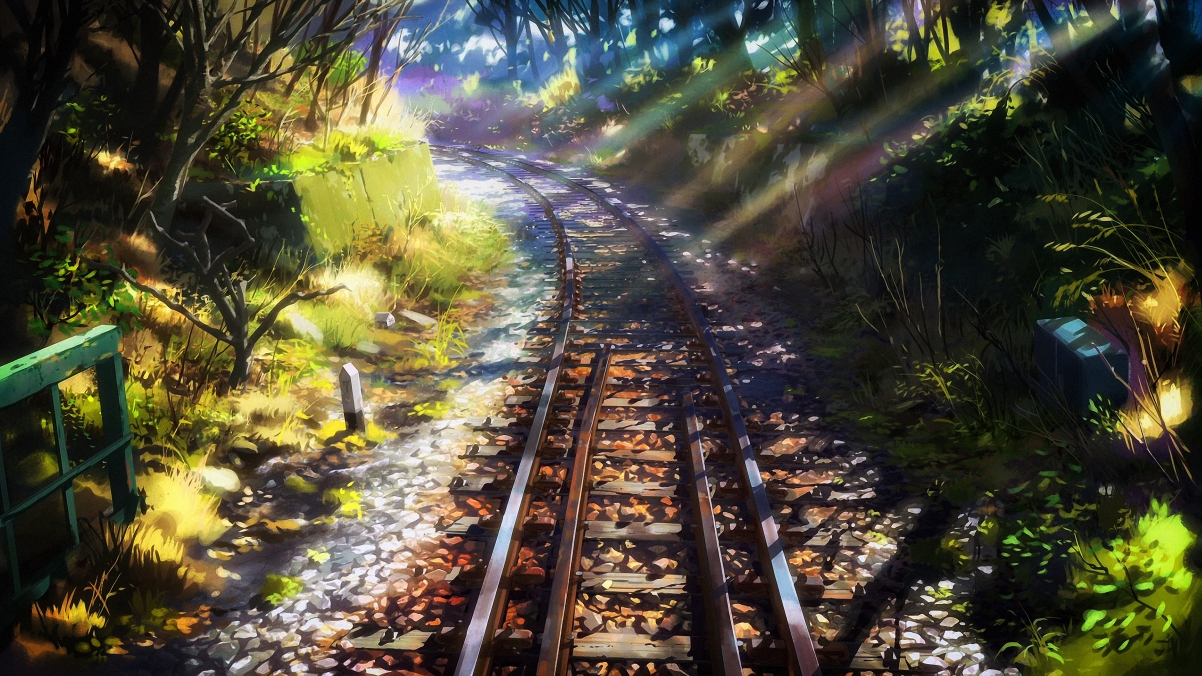 铁路风景绘画4K壁纸